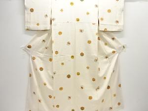 亀甲に蝶・花模様小紋着物